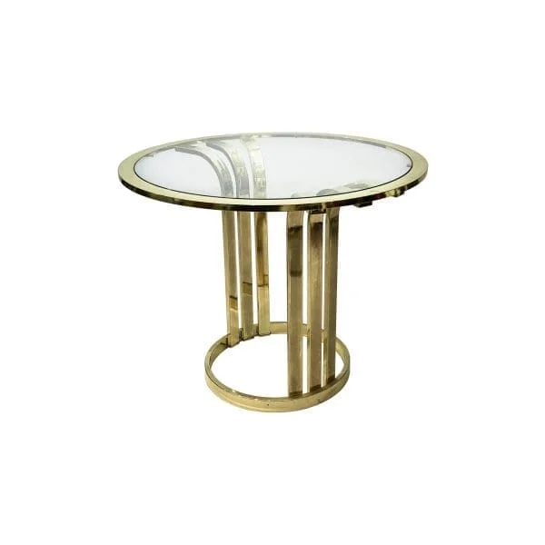 Brass Plated Art Deco Style Side Table 1970s Glamour Vintage Hollywood Regency