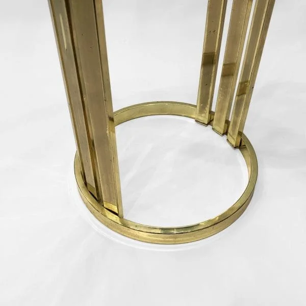 Brass Plated Art Deco Style Side Table 1970s Glamour Vintage Hollywood Regency - Image 11