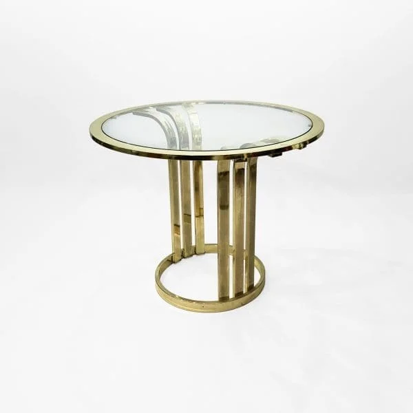 Brass Plated Art Deco Style Side Table 1970s Glamour Vintage Hollywood Regency - Image 10