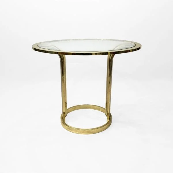 Brass Plated Art Deco Style Side Table 1970s Glamour Vintage Hollywood Regency - Image 8