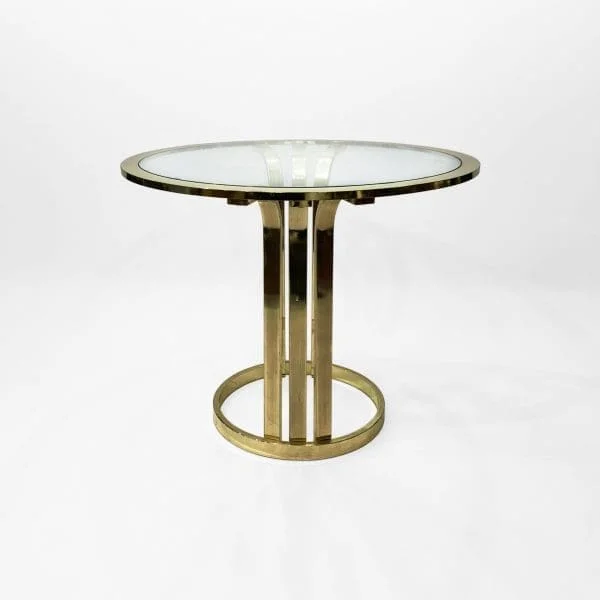 Brass Plated Art Deco Style Side Table 1970s Glamour Vintage Hollywood Regency - Image 7