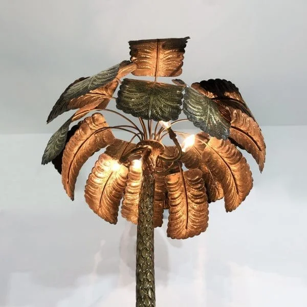 Hollywood Regency Brass Palm Tree Floor Lamp 60s 1970s Vintage Jansen Rega Rizzo - Image 10