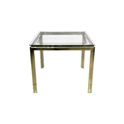 1970s Brass and Chrome Side Table