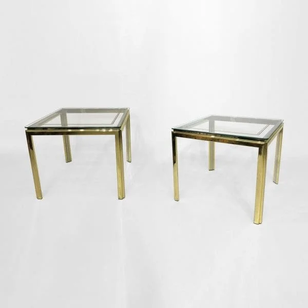 Midcentury Brass and Chrome Side Table 1970s - Image 5