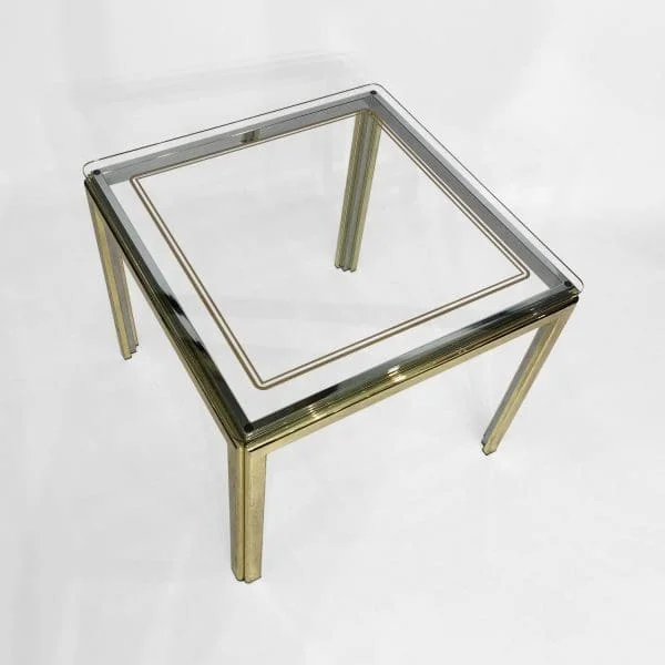 Midcentury Brass and Chrome Side Table 1970s - Image 6