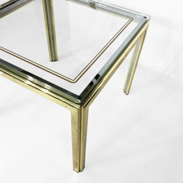 Midcentury Brass and Chrome Side Table 1970s - Image 7