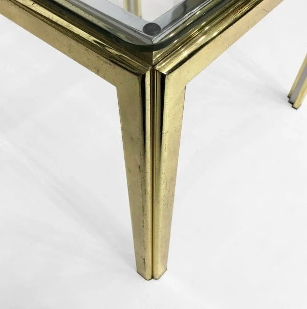 Midcentury Brass and Chrome Side Table 1970s - Image 8