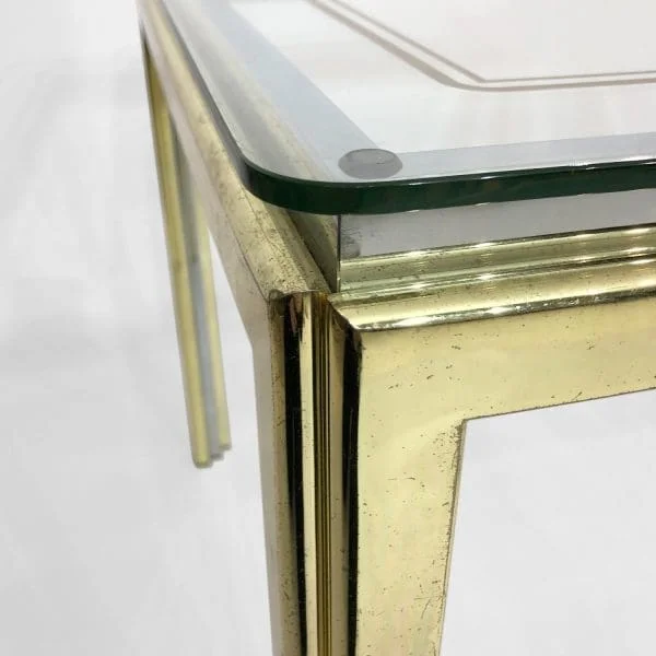 Midcentury Brass and Chrome Side Table 1970s - Image 9