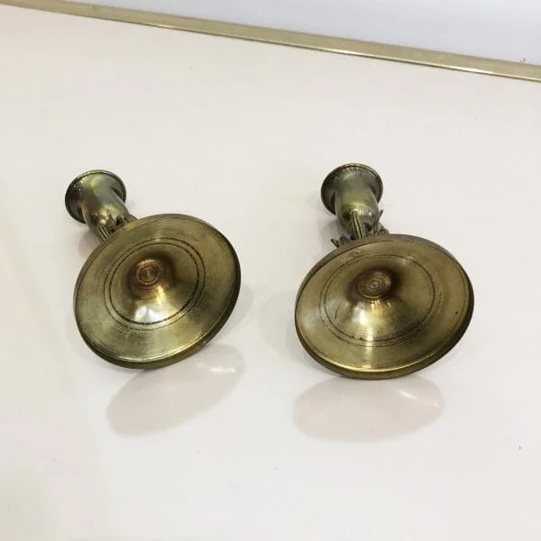 Midcentury Pair Of Brass Corn Candleholders - Image 5