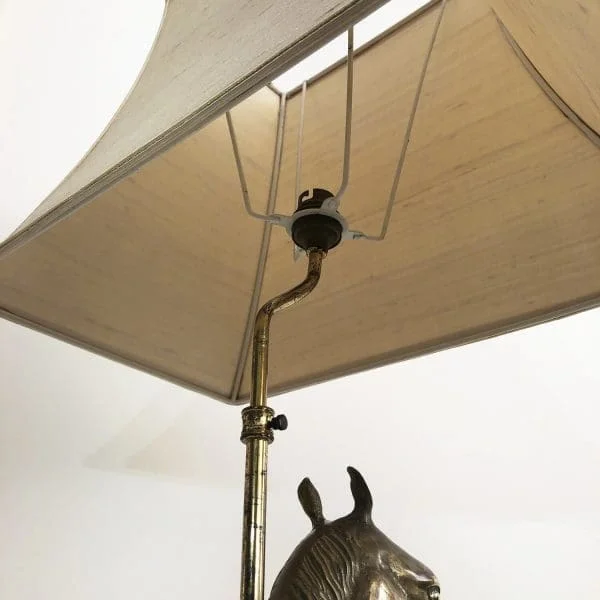 Midcentury French Brass Horse Chinoiserie Table Lamp Circa 1970s - Image 10