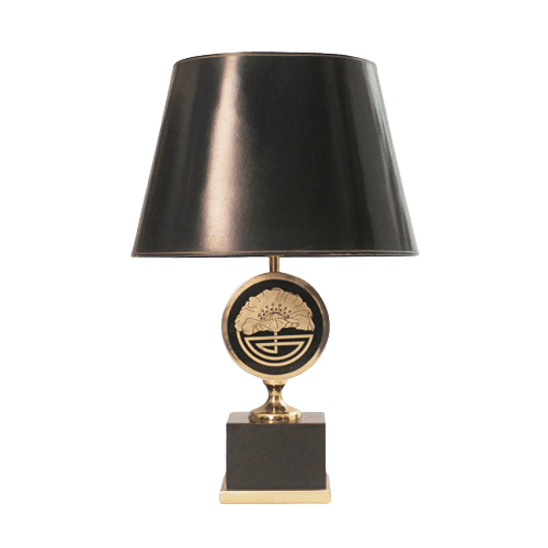 Unique Maison Jansen Brass Lamp with Shade