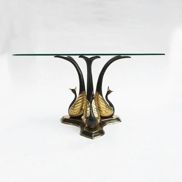 Midcentury Italian Brass Peacock Side Or Coffee Table Circa 1970s - Image 5