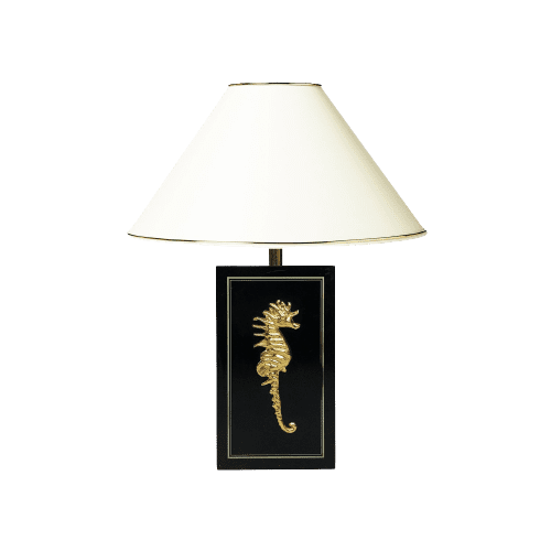 Belgian Brass Seahorse Table Lamp Circa 1970s
