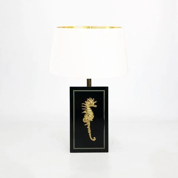 Midcentury Belgian Brass Seahorse Table Lamp Circa 1970s - Image 2