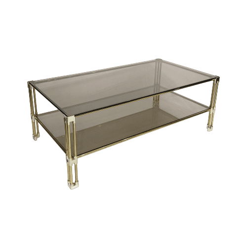 Brass Two-Tiered Coffee Table Circa 1970s