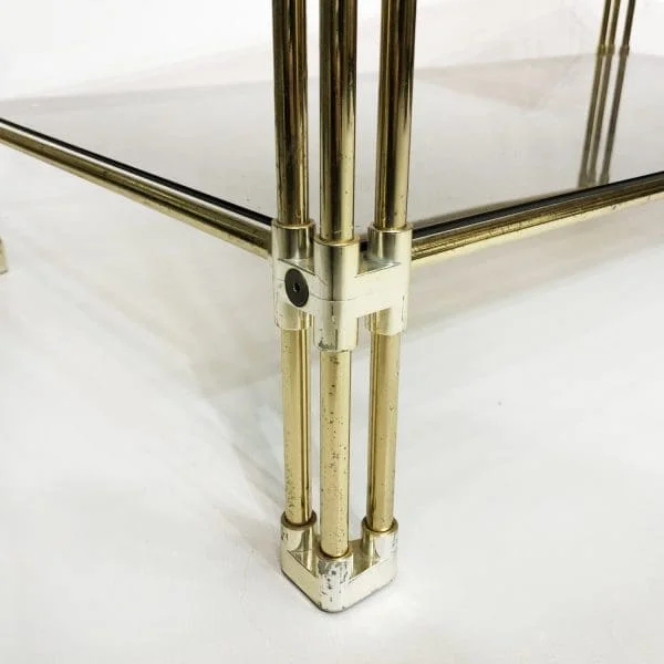 Midcentury Brass Two-Tiered Coffee Table Circa 1970s - Image 9