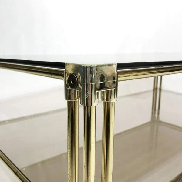 Midcentury Brass Two-Tiered Coffee Table Circa 1970s - Image 8