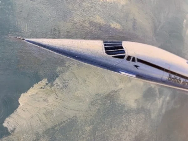 OIL PAINTING CONCORDE BY DOUGLAS ETTRIDGE (1929-2009) OIL ON CANVAS CIRCA 1976 - Image 14