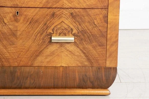 Art Deco Linen Press Cabinet in Figured Walnut - Image 9