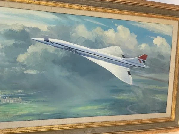 OIL PAINTING CONCORDE BY DOUGLAS ETTRIDGE (1929-2009) OIL ON CANVAS CIRCA 1976 - Image 8