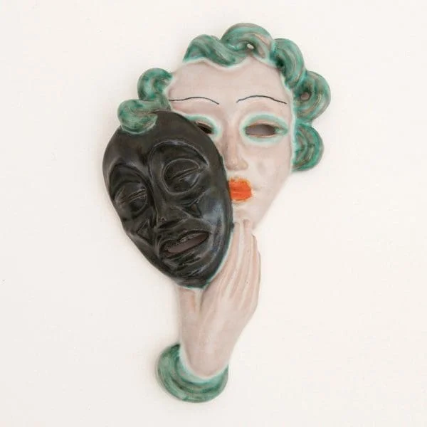 Austrian Art Deco 'Tragedy' Wall Mask by Goldscheider c.1930 - Image 2