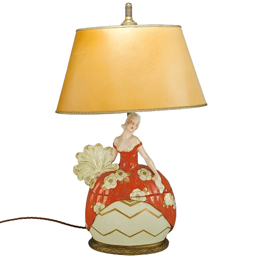 French Art Deco Ceramic Table Light