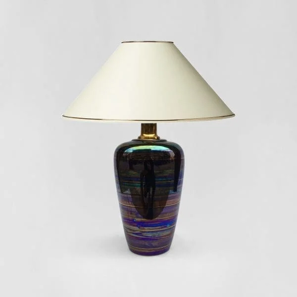 Iridescent Ceramic Table Lamp 1970s 1980s Vintage Italian Glazed - Image 6