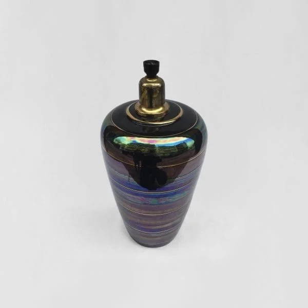 Iridescent Ceramic Table Lamp 1970s 1980s Vintage Italian Glazed - Image 4