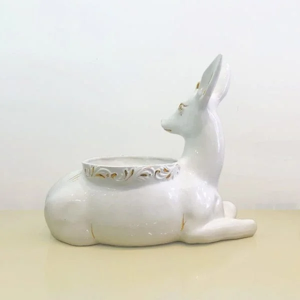 Midcentury Italian Antica Athena Deer Faun Ceramic Planter Circa 1980s - Image 12