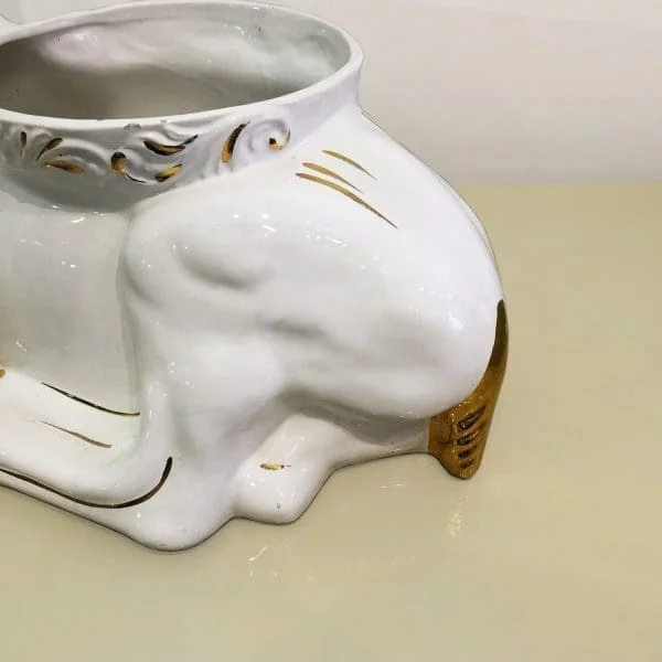 Midcentury Italian Antica Athena Deer Faun Ceramic Planter Circa 1980s - Image 9