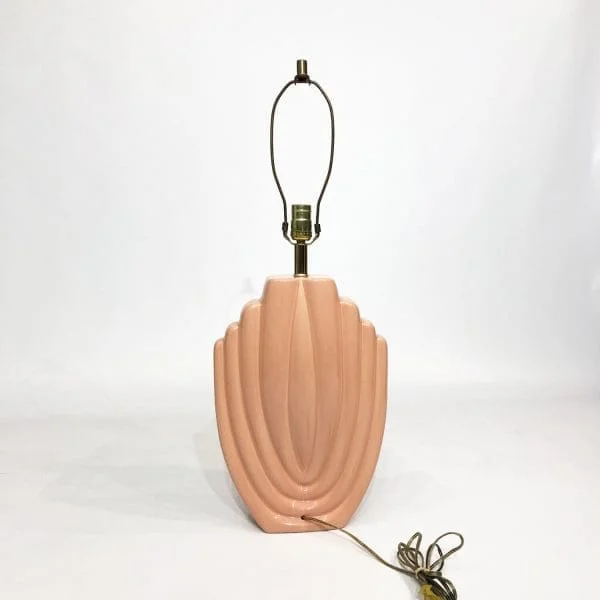 1980s Salmon Pink Ceramic Table Lamp - Image 9