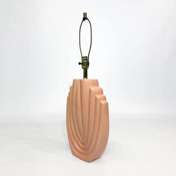 1980s Salmon Pink Ceramic Table Lamp - Image 10