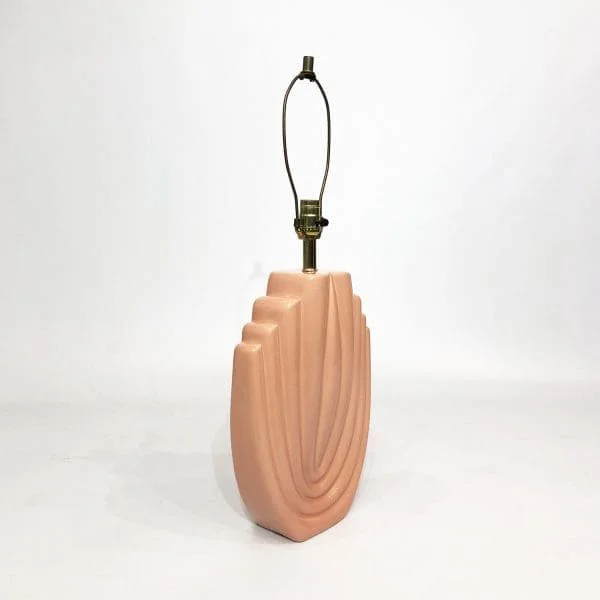 1980s Salmon Pink Ceramic Table Lamp - Image 6