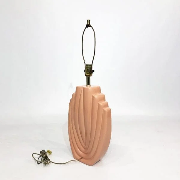 1980s Salmon Pink Ceramic Table Lamp - Image 8