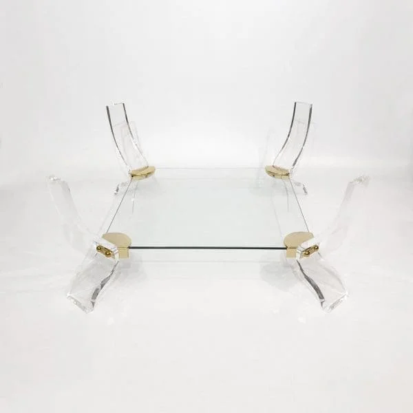 Curvasa Muebles Lucite And Glass Coffee Table - Image 9