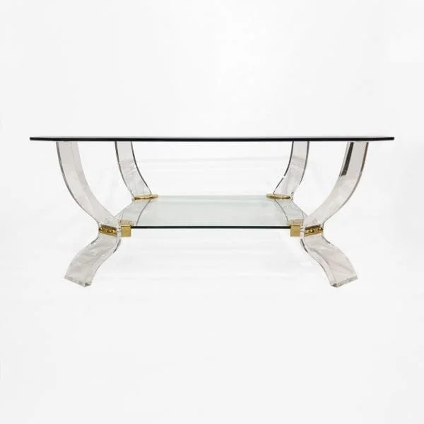 Curvasa Muebles Lucite And Glass Coffee Table - Image 2