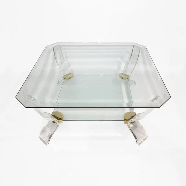 Curvasa Muebles Lucite And Glass Coffee Table - Image 3