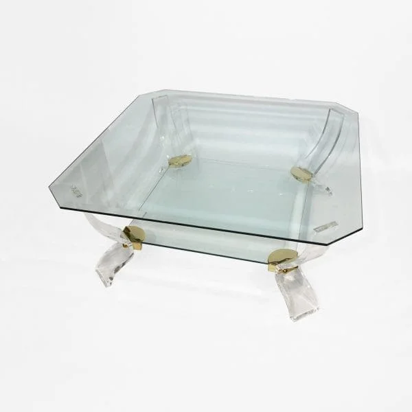 Curvasa Muebles Lucite And Glass Coffee Table - Image 4