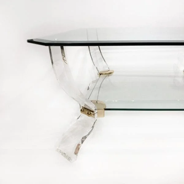 Curvasa Muebles Lucite And Glass Coffee Table - Image 5