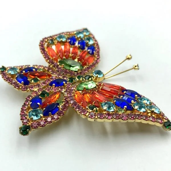 Vintage Czech Multi Colour Butterfly Brooch - Image 3