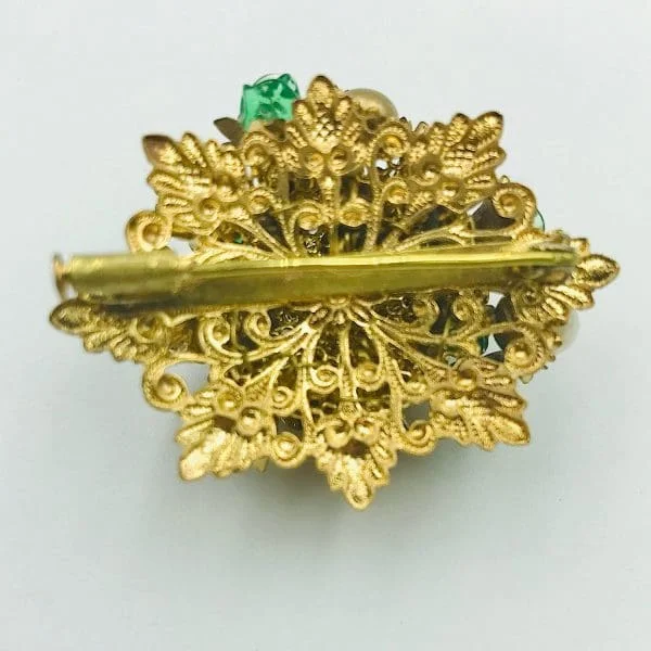 French Louis Rousselet Cluster Filigree Brooch - Image 5