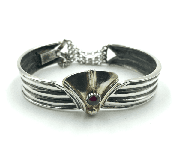 Art Deco German Silver and Garnet Necklace and Bracelet - Image 7