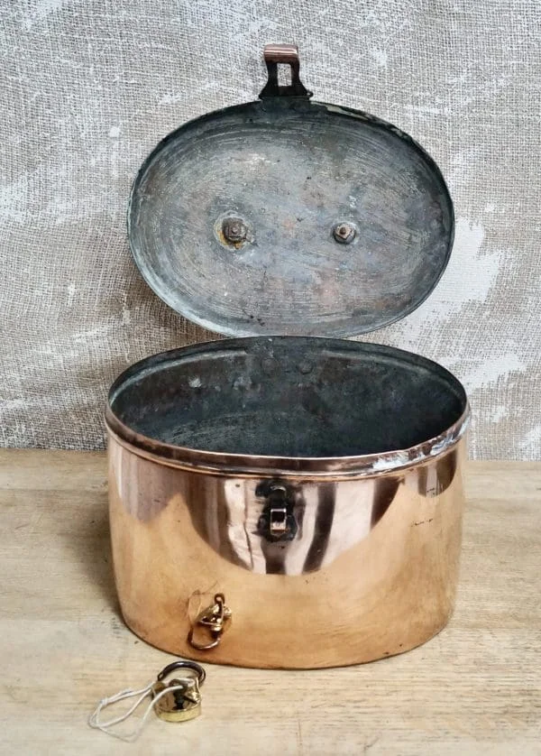 Rare Victorian Copper & Brass Hat Tin - Image 3