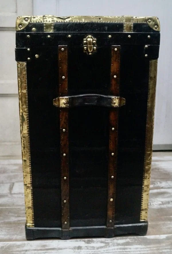 Victorian Oiled Canvas Travel Trunk - Image 8