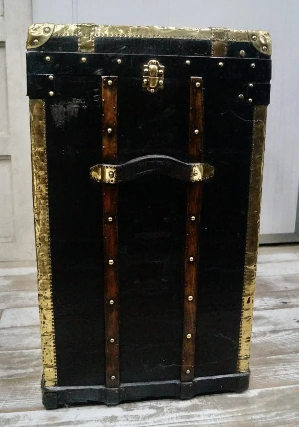 Victorian Oiled Canvas Travel Trunk - Image 6