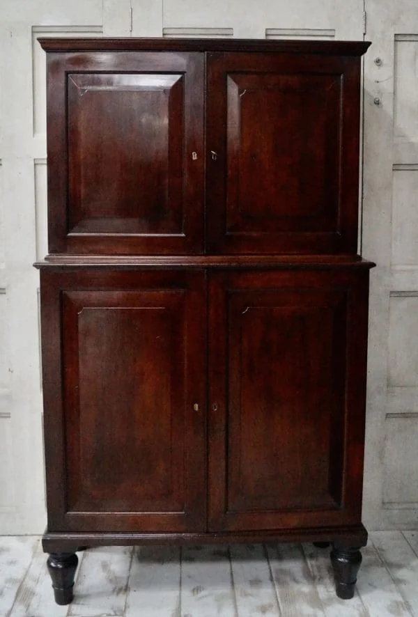 Early Victorian Teak Campaign Military Stationary Cupboard - Image 9