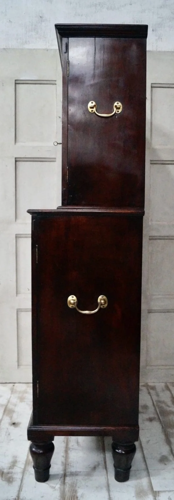 Early Victorian Teak Campaign Military Stationary Cupboard - Image 3