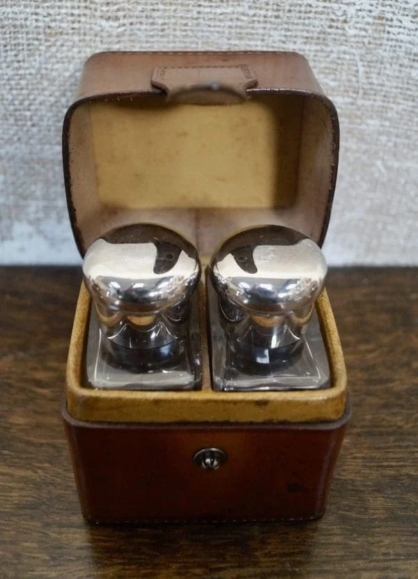 Antique Travel Cologne Bottle Case - Image 4