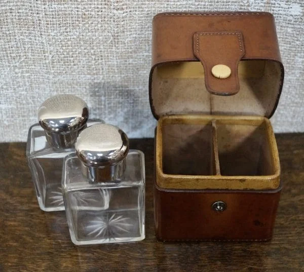 Antique Travel Cologne Bottle Case - Image 2