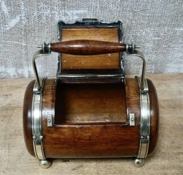 Antique Oak Biscuit Barrel - Image 7